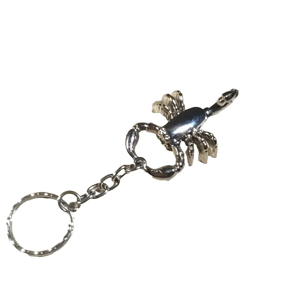 Scorpion Keychain Metal Articulated Silver Tone